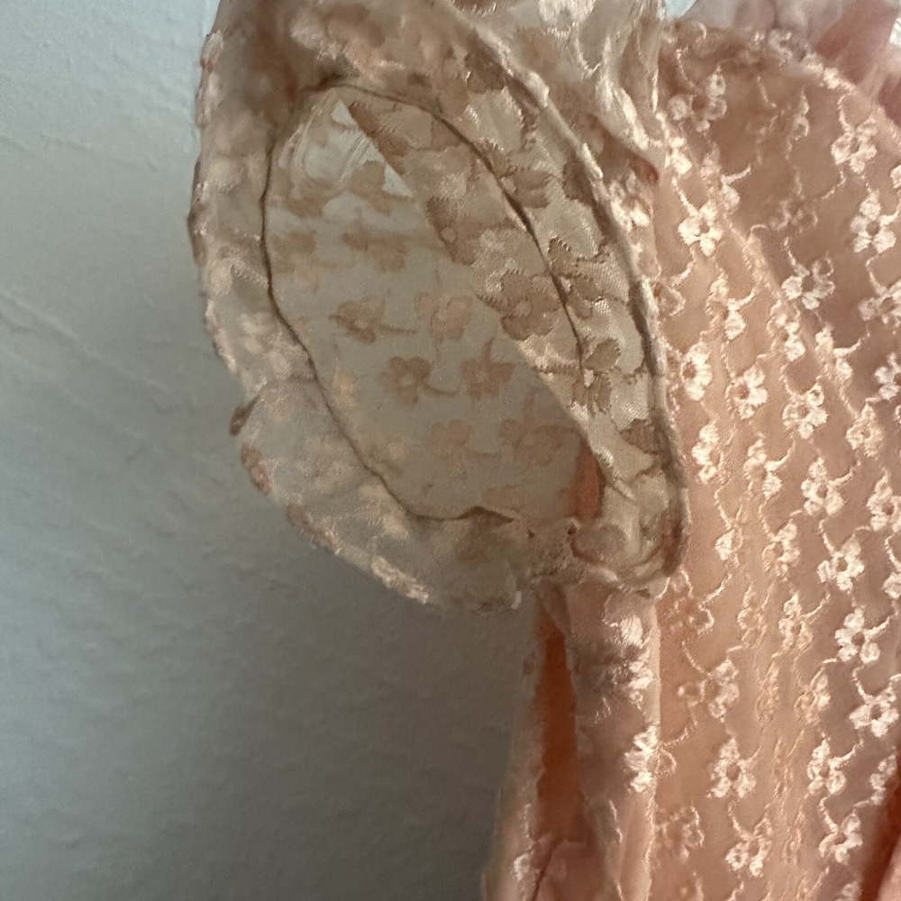 Vintage Sweet N Sassy Dress Peach Ruffles 80s 1980s Layered Pageant Cottagecore - Picture 11 of 16